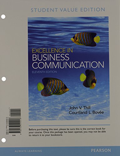 Book Excellence in Business Communication, Student Value Edition Plus 2014 MyBCommLab with Pearson eText -- Access Card Package (11th Edition) free