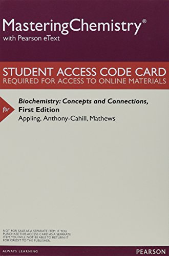 Book MasteringChemistry with Pearson eText -- ValuePack Access -- for Biochemistry: Concepts and Connections free