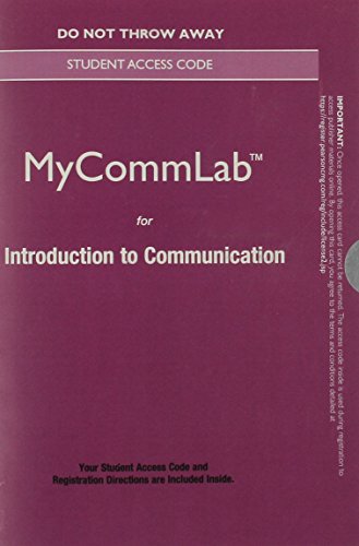 Book NEW MyLab Communication without Pearson eText -- Standalone Access Card -- for Introduction to Communication free