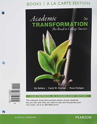 Book Academic Transformation: The Road to College Success, Student Value Edition Plus NEW MyLab Student Success -- Access Card Package (3rd Edition) free