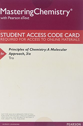 Book MasteringChemistry with Pearson eText -- ValuePack Access Card -- for Principles of Chemistry: A Molecular Approach free