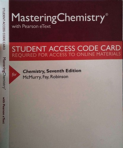 Book Modified MasteringChemistry with Pearson eText -- ValuePack Access Card -- for Chemistry free