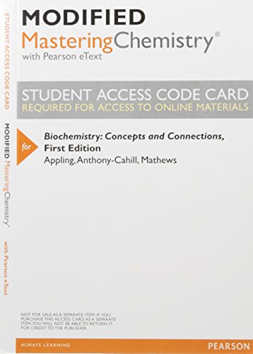 Book Modified MasteringChemistry with Pearson eText -- ValuePack Access Card -- for Biochemistry: Concepts and Connections free
