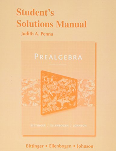 Book Student's Solutions Manual for Prealgebra free