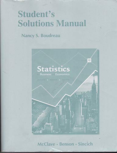 Book Statistics for Business and Economics, Student's Solutions Manual, XLStat for Pearson Education Access Code Card, MyLab Statistics for Business Statistics -- Access Card (12th Edition) free