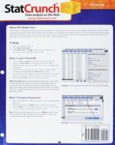 Book StatCrunch Introductory Statistics Study Cards free