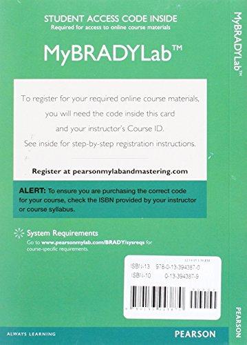 Book MyLab BRADY with Pearson eText -- Access Card -- for Emergency Medical Responder: First on Scene (My Brady Lab) free