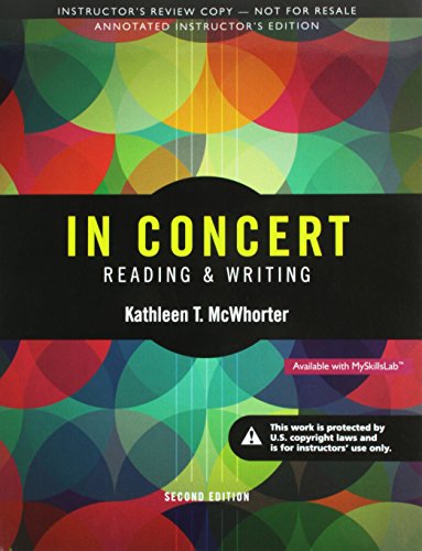 Book In Concert Reading and Writing (Annotated Instructor Edition) free