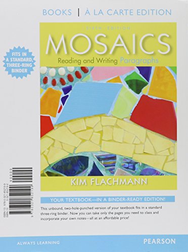Book Mosaics: Reading and Writing Paragraphs, Books a la Carte Plus MyWritingLab with eText -- Access Card Package (6th Edition) free
