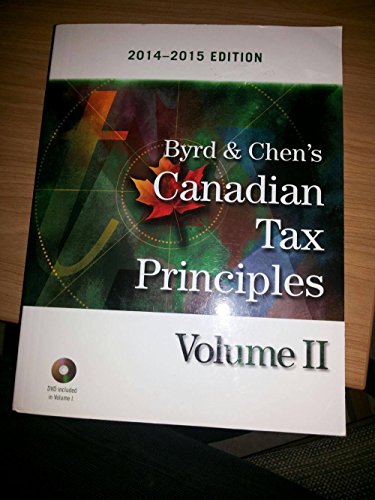 Book Byrd & Chen's Canadian Tax Principles, 2014 - 2015 Edition, Volume II free