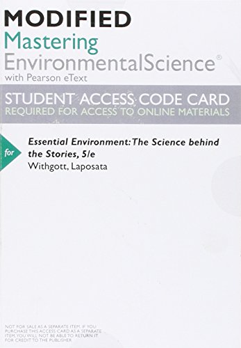 Book Modified MasteringEnvironmentalScience with Pearson eText -- ValuePack Access Card -- for Essential Environment: The Science Behind the Stories free