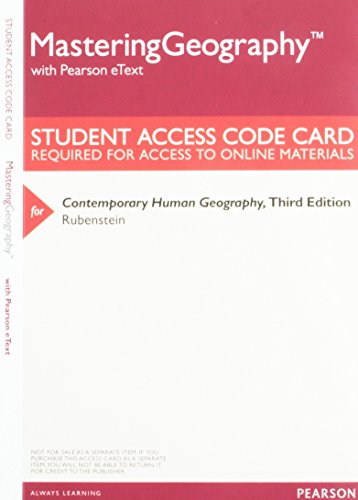 Book Mastering Geography with Pearson Etext -- Valuepack Access Card -- For Contemporary Human Geography free