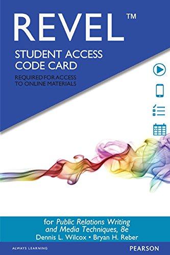 Book Revel for Public Relations Writing and Media Techniques -- Access Card free