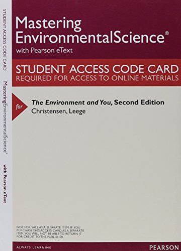 Book MasteringEnvironmentalScience with Pearson eText -- ValuePack Access Card -- for The Environment and You free