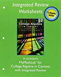 Book Worksheets for College Algebra in Context with Integrated Review free