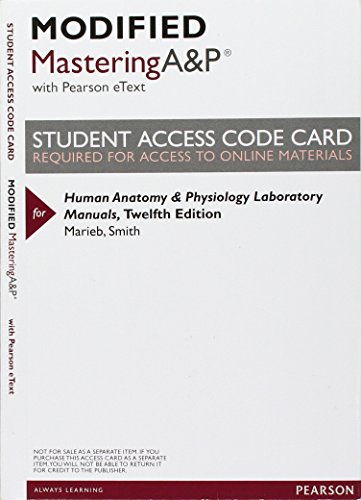 Book Modified MasteringA&P with Pearson eText -- ValuePack Access Card -- for Human Anatomy & Physiology Laboratory Manuals free