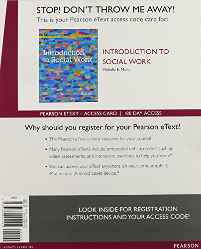 Book Introduction to Social Work: Through the Eyes of Practice Settings, Enhanced Pearson eText -- Access Card free