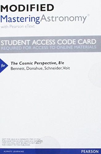 Book Modified MasteringAstronomy with Pearson eText -- ValuePack Access Card -- for The Cosmic Perspective free