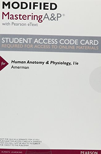 Book Modified Mastering A&P with Pearson eText -- ValuePack Access Card -- for Human Anatomy & Physiology free
