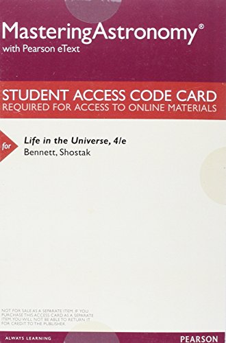 Book MasteringAstronomy with Pearson eText -- ValuePack Access Card -- for Life in the Universe free