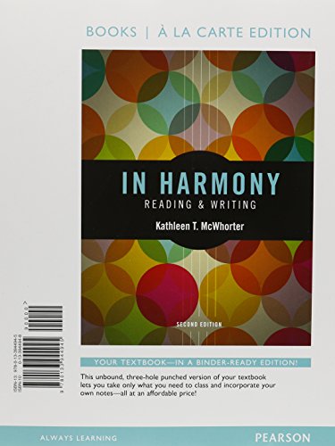 Book In Harmony: Reading and Writing, Books a la Carte Plus MySkillsLab with Pearson eText (2nd Edition) free
