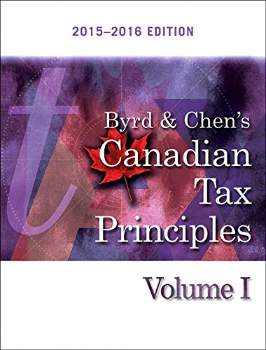 Book Byrd & Chen's Canadian Tax Principles 2015-2016 Edition free
