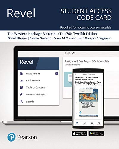 Book Revel for The Western Heritage Volume 1 -- Access Card free