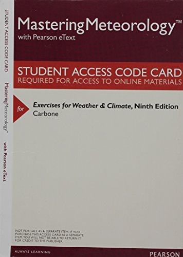 Book Mastering Meteorology with eText -- ValuePack Access Card -- for Exercises for Weather & Climate free