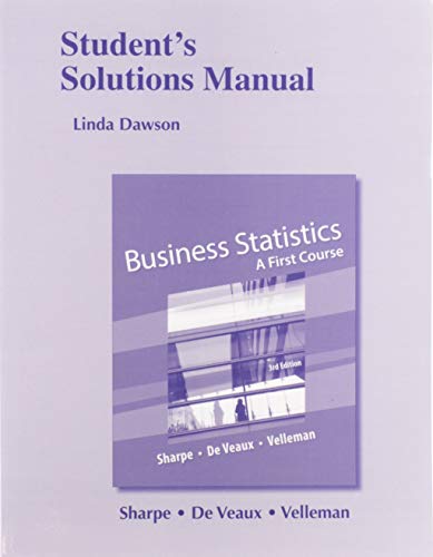 Book Student Solutions Manual for Business Statistics: A First Course free