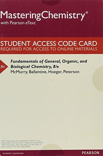 Book MasteringChemistry with Pearson eText -- ValuePack Access Card -- for Fundamentals of General, Organic, and Biological Chemistry free