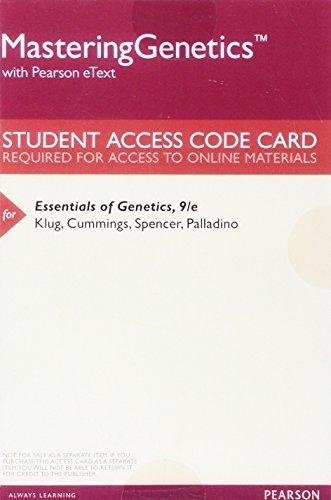 Book MasteringGenetics with Pearson eText -- ValuePack Access Card -- for Essentials of Genetics free