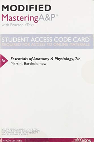 Book Modified MasteringA&P with Pearson eText -- ValuePack Access Card -- for Essentials of Anatomy & Physiology free