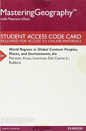 Book MasteringGeography with Pearson eText -- ValuePack Access Card -- for World Regions in Global Context: Peoples, Places, and Environments free