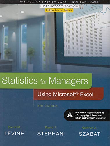 Book Statistics for Managers Using MS Excel | 8th Edition | Review Copy free