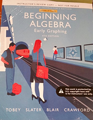 Book Annotated Instructors Edition For Beginning Algebra: Early Graphing free
