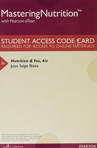 Book MasteringNutrition plus MyDietAnalysis with Pearson eText -- ValuePack Access Card -- for Nutrition & You free