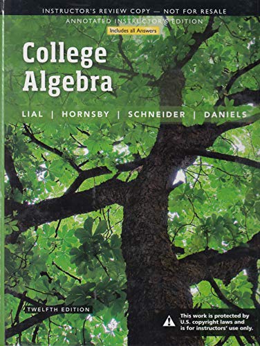 Book Annotated Instructor's Edition for College Algebra | Twelfth Edition free
