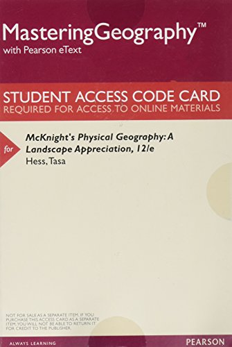 Book Mastering Geography with Pearson eText -- ValuePack Access Card -- for McKnight's Physical Geography: A Landscape Appreciation free