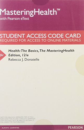 Book Masteringhealth with Pearson Etext -- Valuepack Access Card -- for Health: The Basics, the Masteringhealth free