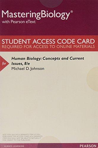 Book MasteringBiology with Pearson eText -- ValuePack Access Card -- for Human Biology: Concepts and Current Issues free