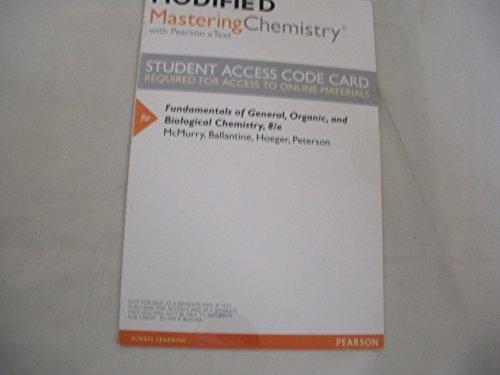 Book Modified MasteringChemistry with Pearson eText -- ValuePack Access Card -- for Fundamentals of General, Organic, and Biological Chemistry free