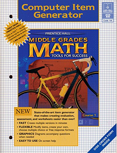 Book Prentice Hall Middle Grade Maths Tools For Success, Course 1, Computer Item Generator Book free