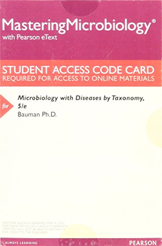 Book MasteringMicrobiology with Pearson eText ValuePack Access Card for Microbiology with Diseases by Taxonomy free