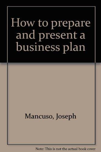Book How to prepare and present a business plan free