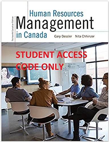 Book Human Resources Management in Canada, Thirteenth Canadian Edition MyManagementLab XL with Pearson eText -- Students access Code (13th Edition)(NO TEXT BOOK) free