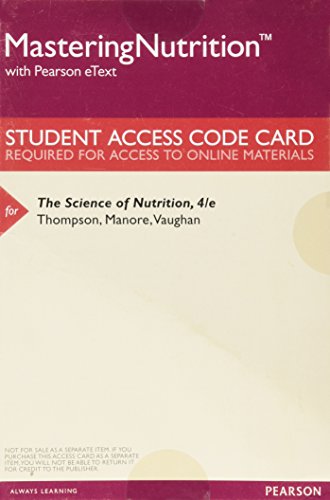 Book Mastering Nutrition with MyDietAnalysis with Pearson eText -- ValuePack Access Card -- for The Science of Nutrition free