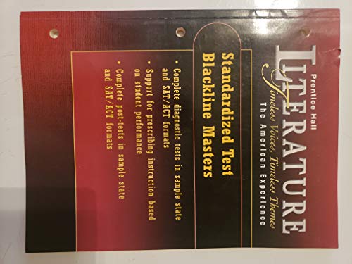 Book PRENTICE HALL LITERATURE: TVTT FIFTH EDITION STANDARDIZED TEST PREPARATION BLACKLINE MASTERS GRADE 11 free