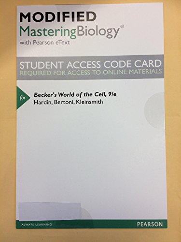 Book Modified Mastering Biology with Pearson eText -- ValuePack Access Card -- for Becker's World of the Cell free