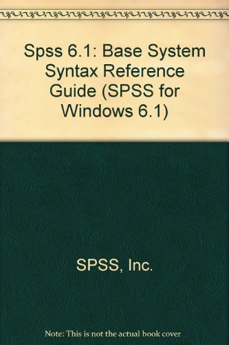 Book Spss 6.1 Syntax Reference Guide free