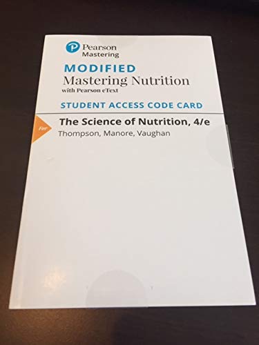 Book Modified MasteringNutrition with MyDietAnalysis with Pearson eText -- ValuePack Access Card -- for The Science of Nutrition free